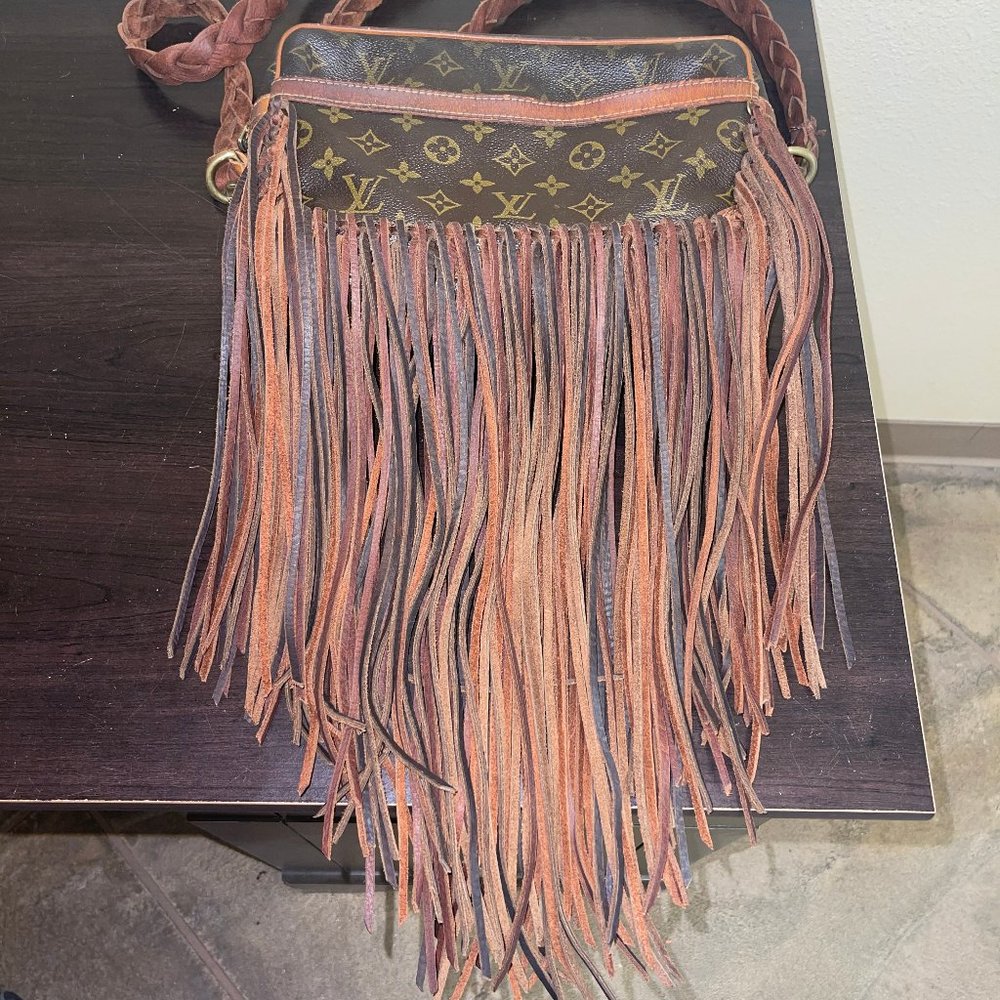 COPY - Authenic Vintage Boho Bags LV Clutch Pochette Cosmetic Fringe Bag